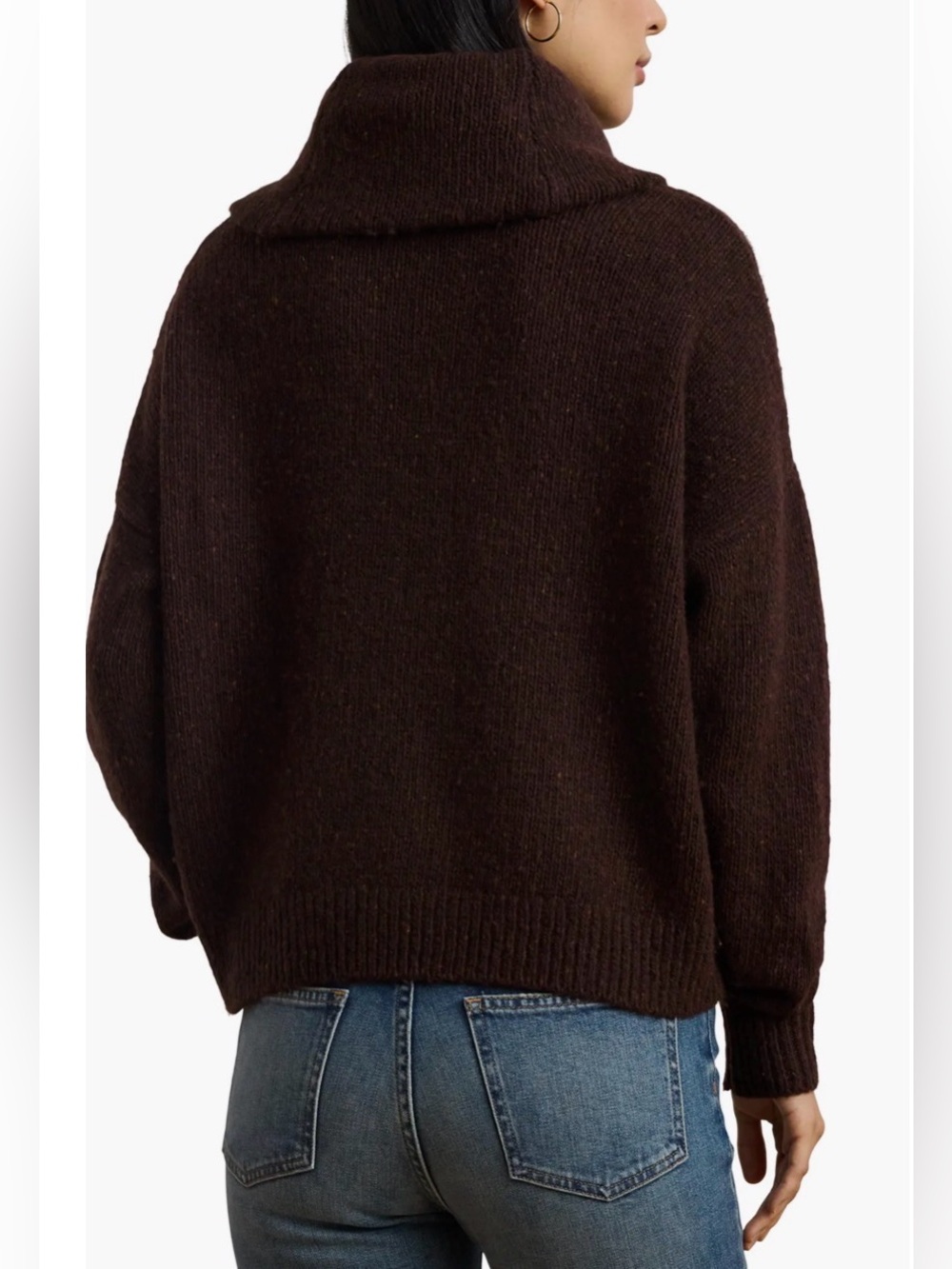 RALPH LAUREN | Brown Wool Blend Turtleneck Aran Knit Size Large - Picture 10 of 17
